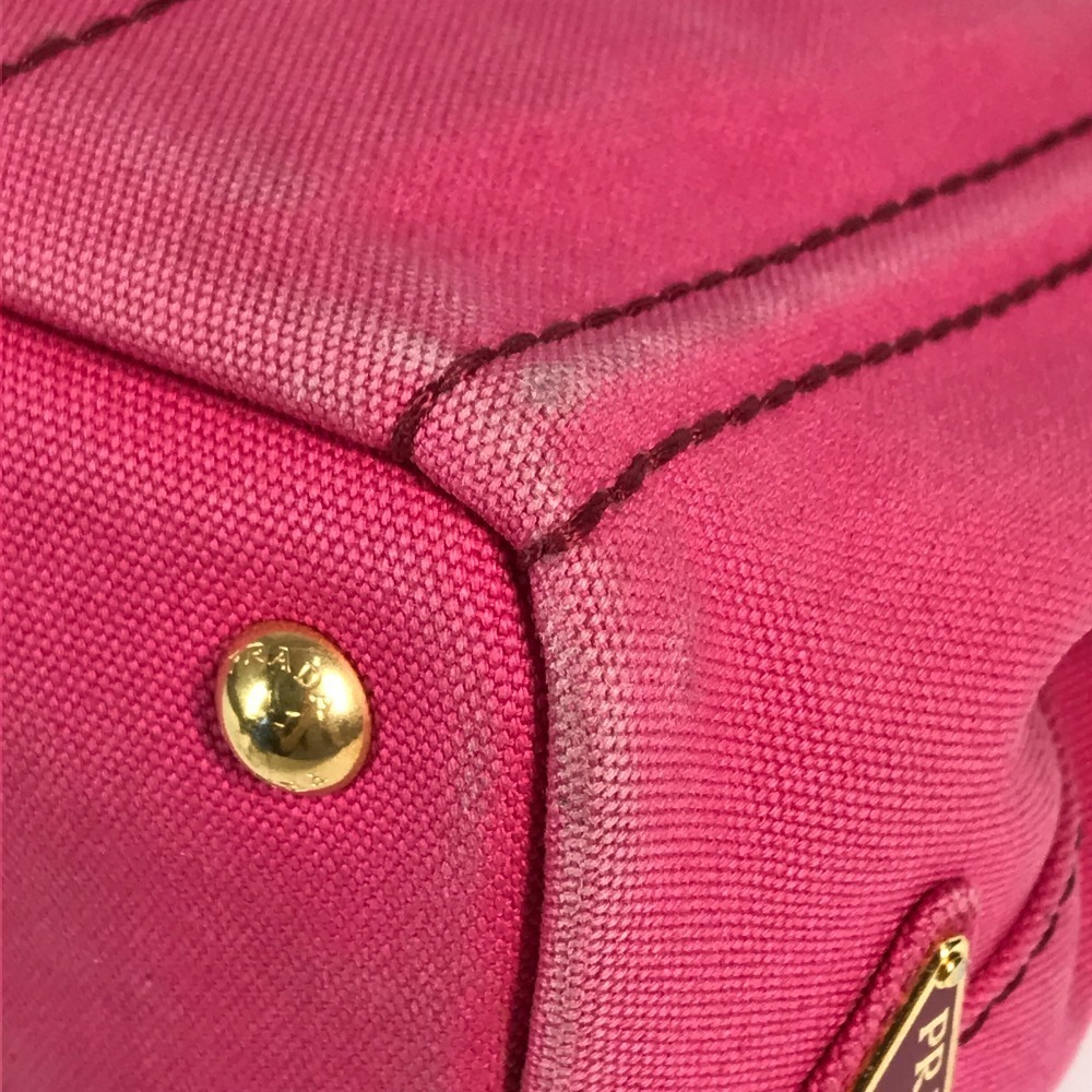 Prada Canapa logo tote bag shoulder crossbody handbag pink canvas - Picture 10 of 15